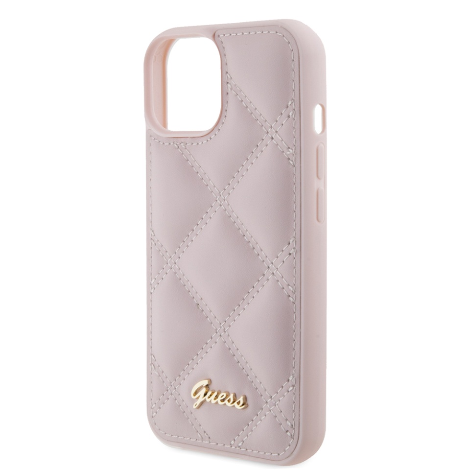 Husa pentru iPhone 15 Quilted Metal Logo, Guess - [Culoare necunoscută] - 3 | YEO