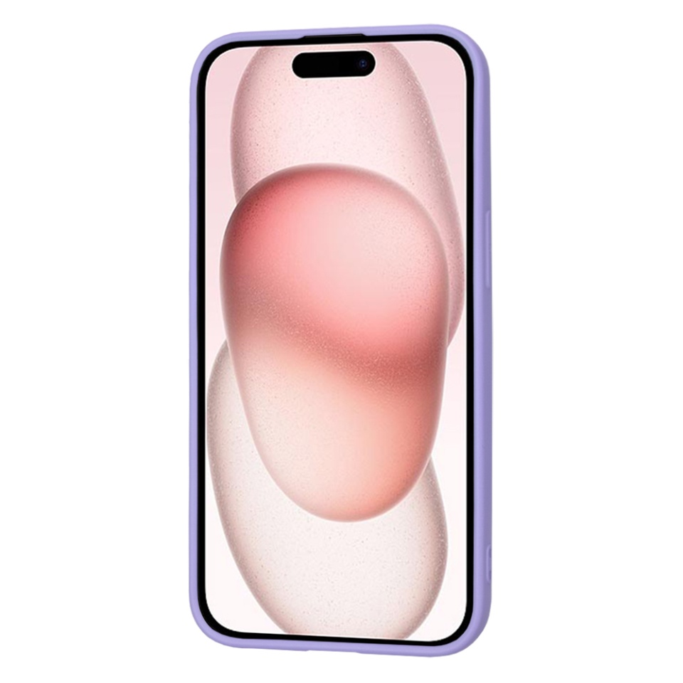 Husa pentru iPhone 15, SKYDDAR INNOVATION, din Silicon Catifelat, SoftElegance , Violet, set cu sticker - 1 | YEO