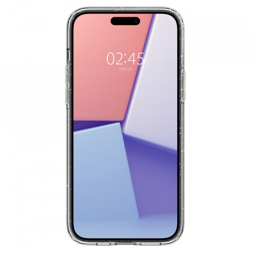 Husa pentru iPhone 15, Spigen Liquid Crystal Glitter - Crystal Quartz - 2 | YEO