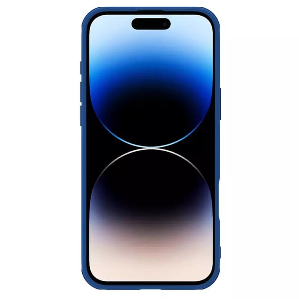 Husa pentru iPhone 16 cu inel magnetic si protectie camera Nillkin CamShield - Albastru - 2 | YEO