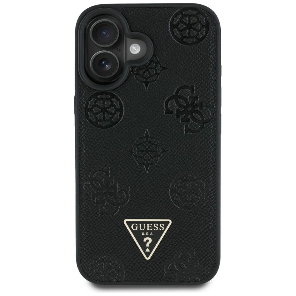 Husa pentru iPhone 16, Grained Triangle, Guess, Negru - 2 | YEO