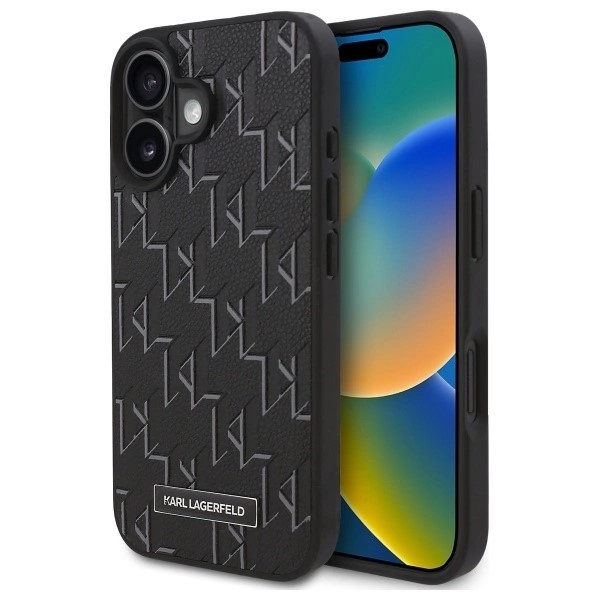 Husa pentru iPhone 16 Leather MagSafe, Karl Lagerfeld - Negru