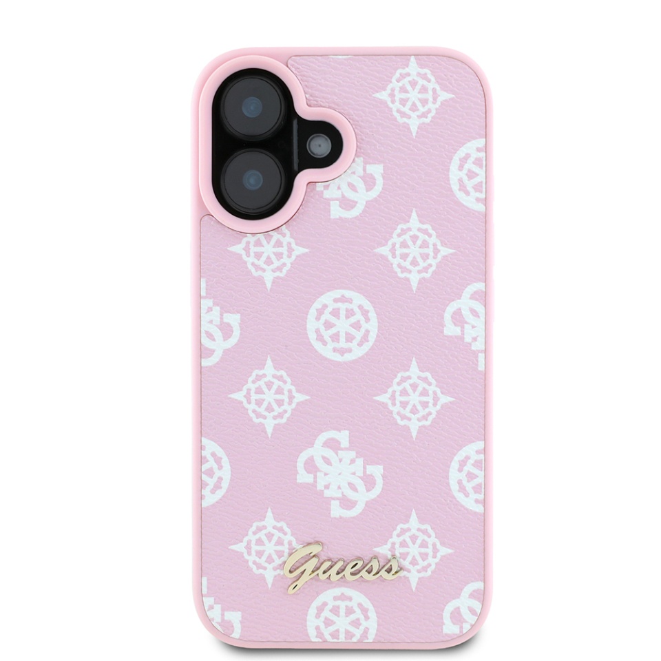 Husa pentru iPhone 16 Peony Script MagSafe, Guess - Roz - 2 | YEO