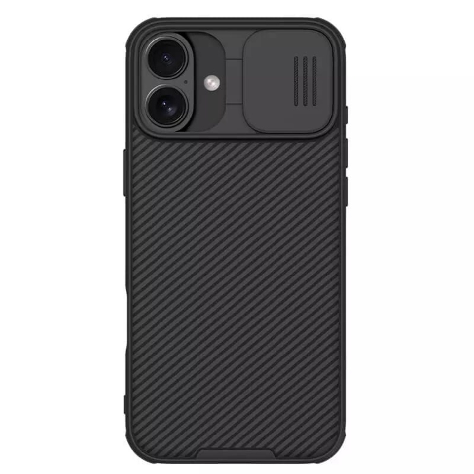 Husa pentru iPhone 16 Plus cu inel magnetic si protectie camera Nillkin CamShield - Negru