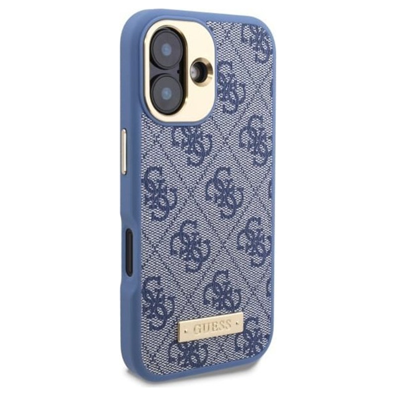 Husa pentru iPhone 16 Plus, Guess, Hardcase 4G Logo Plate MagSafe, Albastru - 3 | YEO