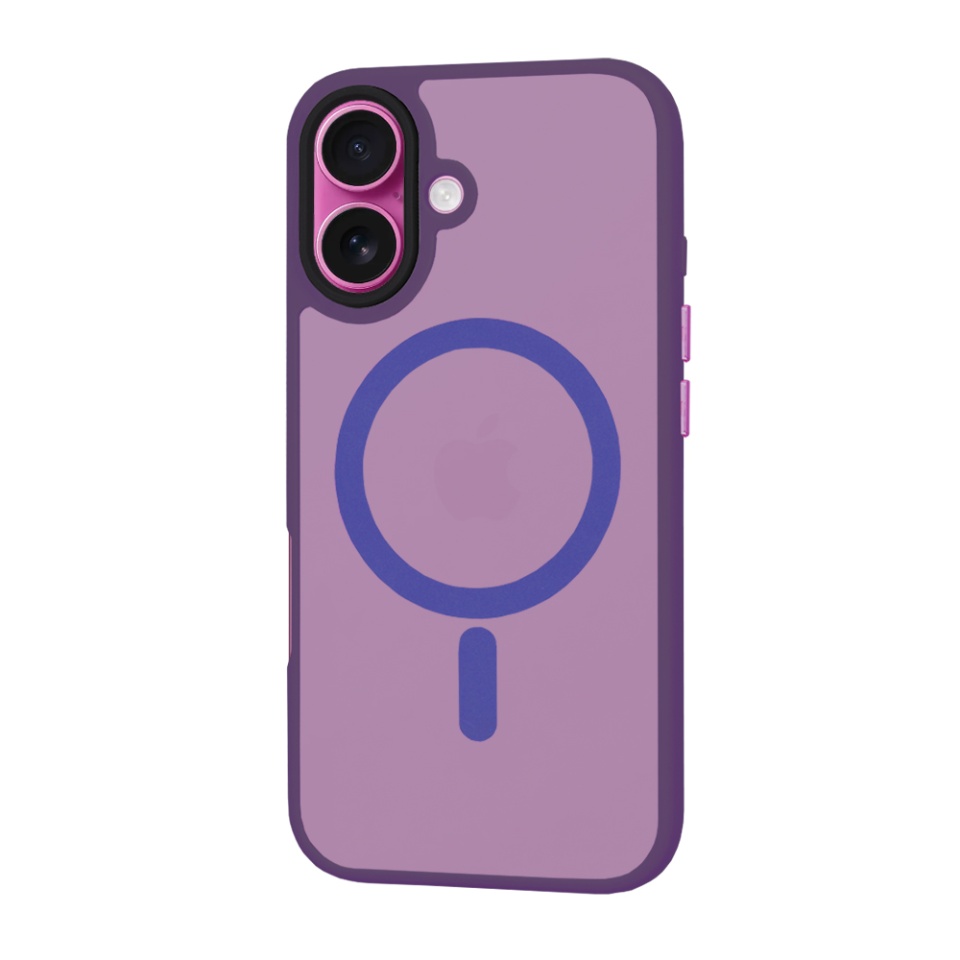 Husa pentru iPhone 16 Plus, SKYDDAR INNOVATION, HaloFrost MagSafe, Antisoc, set cu sticker, Mov inchis - 2 | YEO