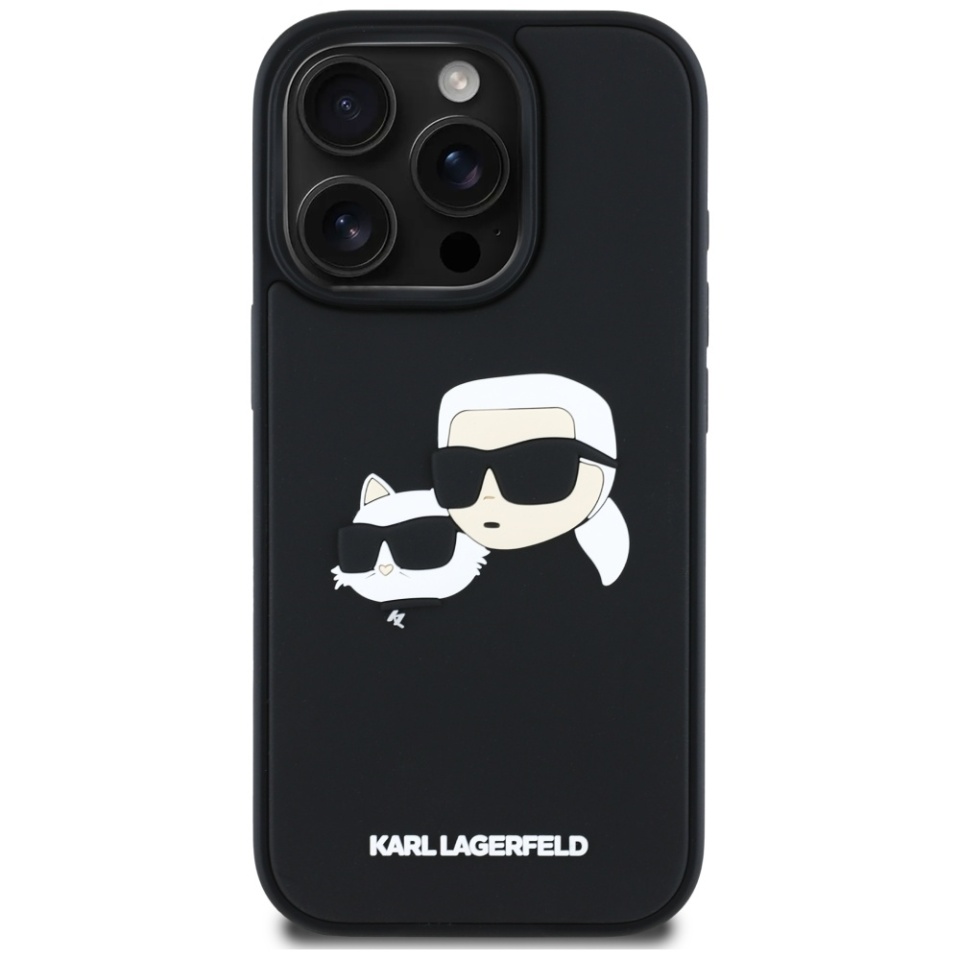 Husa pentru iPhone 16 Pro, 3D Design, Karl Lagerfeld, Negru - 3 | YEO