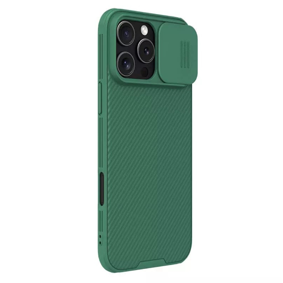 Husa pentru iPhone 16 Pro cu inel magnetic si protectie camera Nillkin CamShield - Verde - 1 | YEO