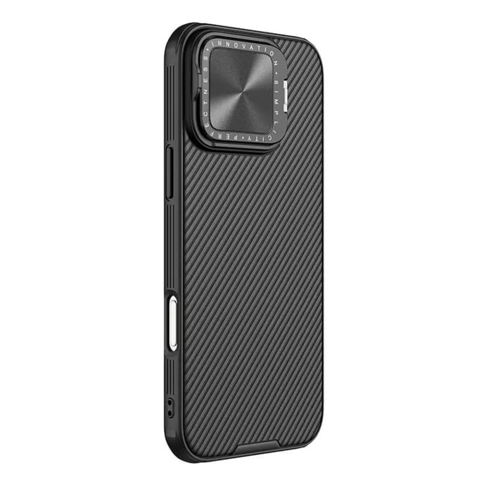 Husa pentru iPhone 16 Pro Max cu inel magnetic si protectie camera Nillkin CamShield - Negru - 5