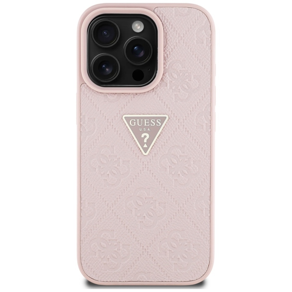 Husa pentru iPhone 16 Pro Max, Guess 4G Metal Logo, Protectie Slim, Compatibila, Roz - 2 | YEO