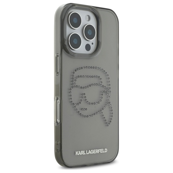 Husa pentru iPhone 16 Pro Max IML Rhinestones, Karl Lagerfeld - Negru - 2 | YEO