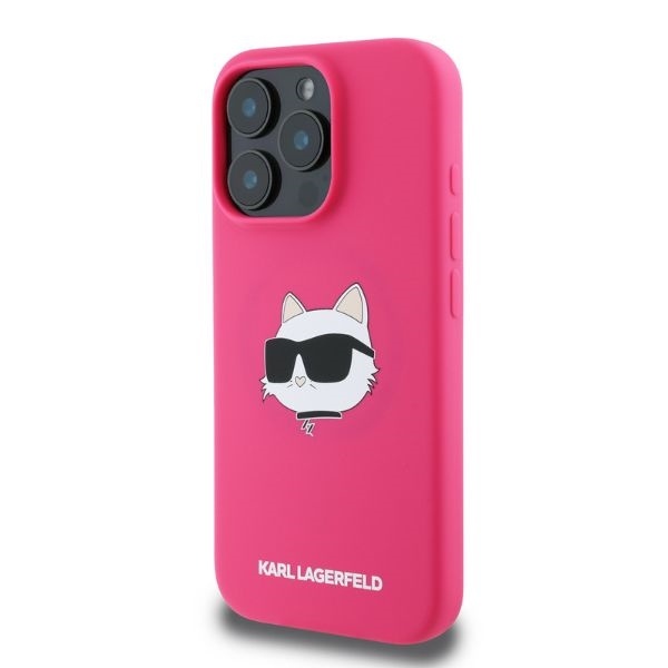 Husa pentru iPhone 16 Pro Max, Silicone MagSafe, Karl Lagerfeld - Fucsia - 2 | YEO