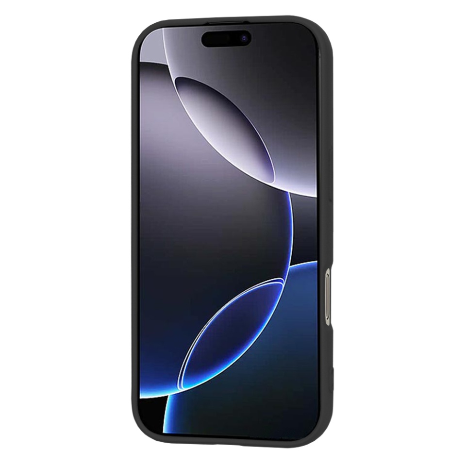 Husa pentru iPhone 16 Pro Max, SKYDDAR INNOVATION, din Silicon Catifelat, SoftElegance , Negru, set cu sticker - 1 | YEO
