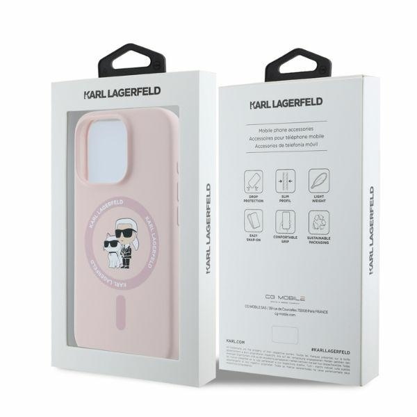 Husa pentru iPhone 16 Pro, Silicone MagSafe, Karl Lagerfeld - Roz - 3 | YEO