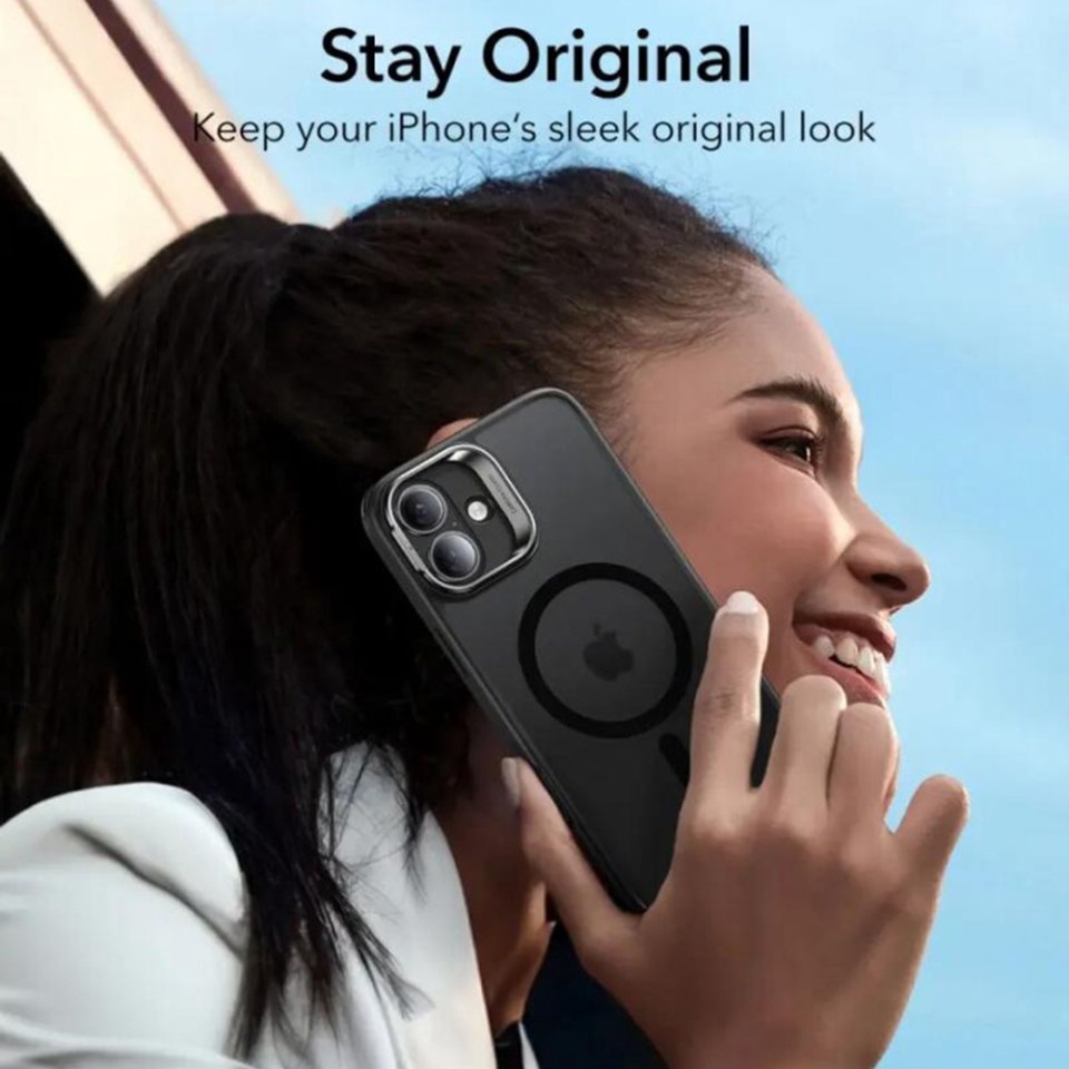 Husa pentru iPhone 16, slim, ESR Classic Hybrid HaloLock Kickstand, Negru frost - 3 | YEO