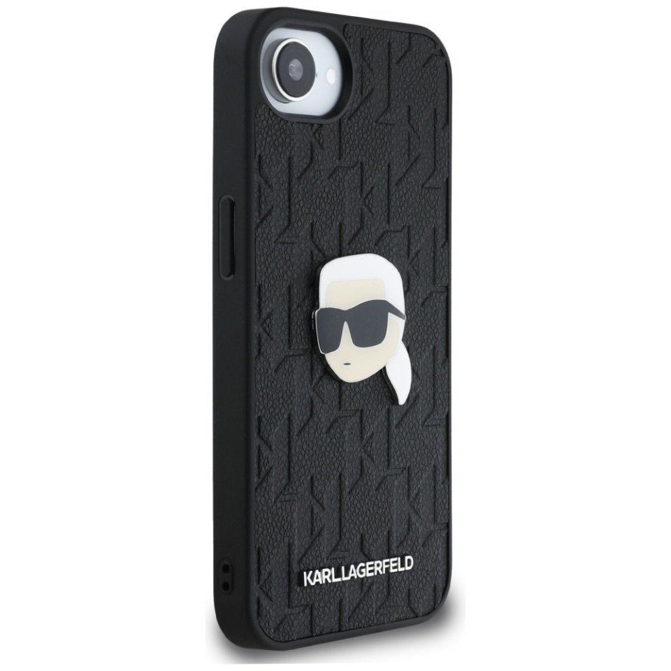 Husa pentru iPhone 16e, Hardcase Leather Monogram, Karl Lagerfeld, Kaki - 1 | YEO