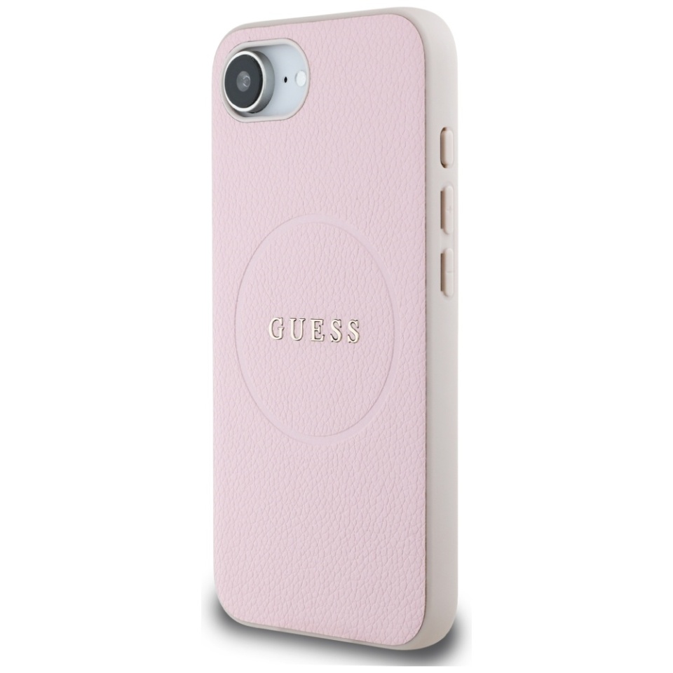 Husa pentru iPhone 16e, Saffiano Iridescent Script, Guess, Roz - 3 | YEO