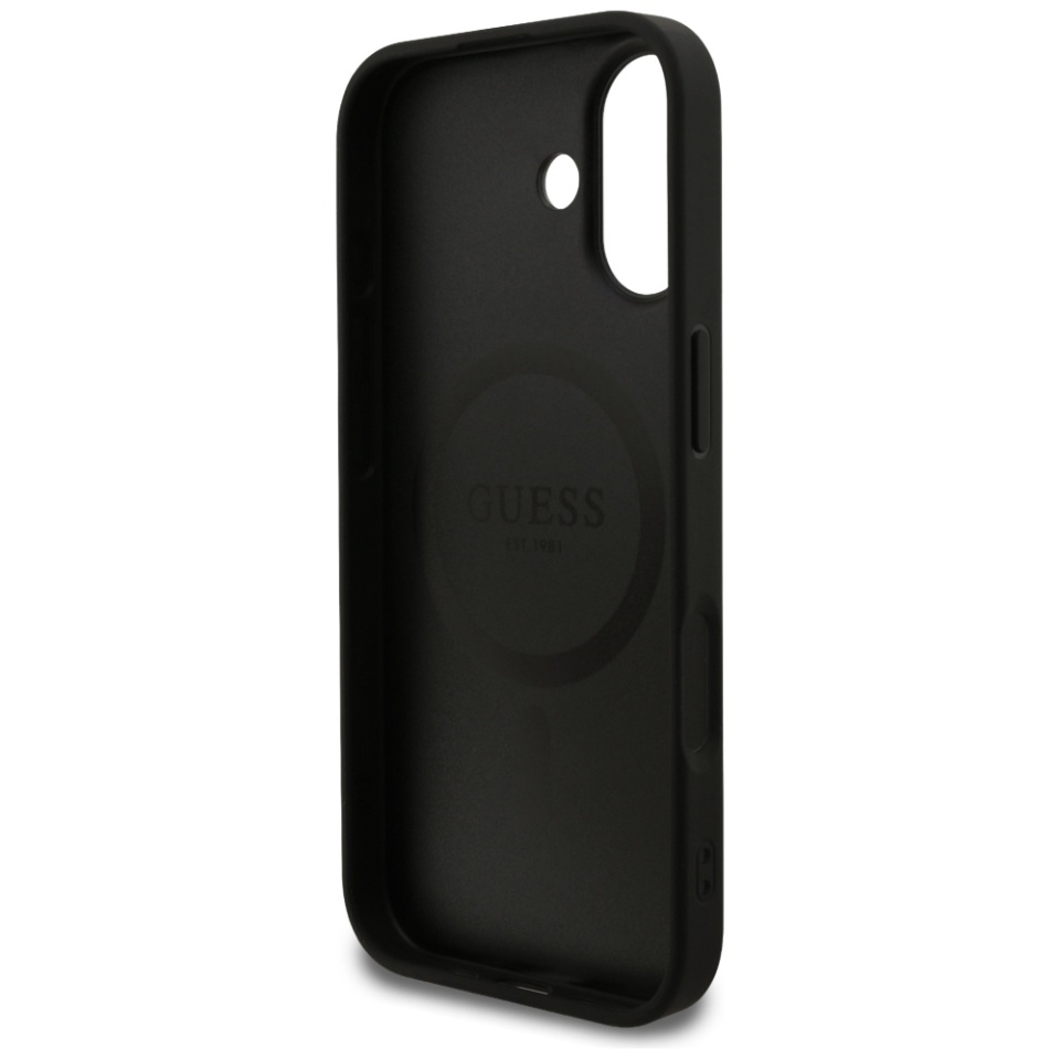 Husa pentru iPhone 17, 4G Ring Classic Logo MagSafe, Guess, Negru - 3 | YEO
