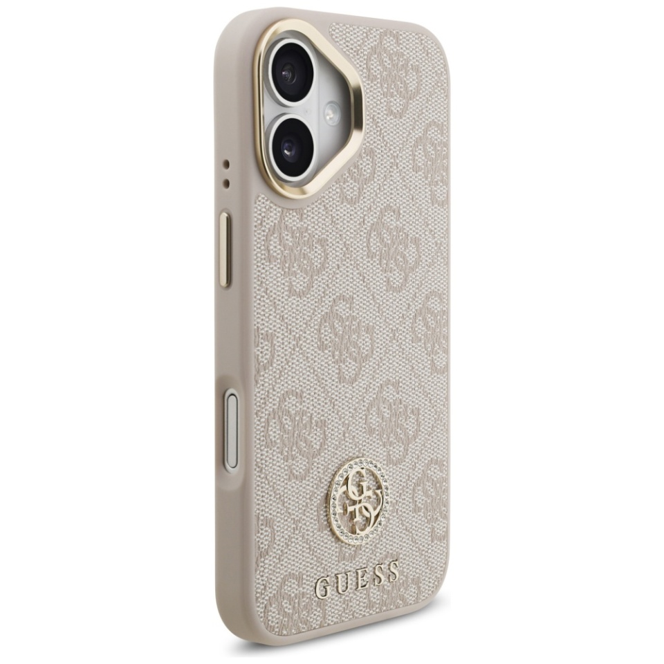Husa pentru iPhone 17, 4G Strass Logo with Big Strap Metal Button MagSafe, Protectie Slim, Roz - 3 | YEO