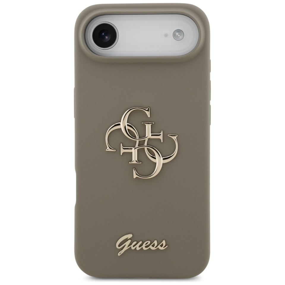Husa pentru iPhone 17 Air, Silicone Big 4G Script, Protectie Slim, Maro - 1 | YEO