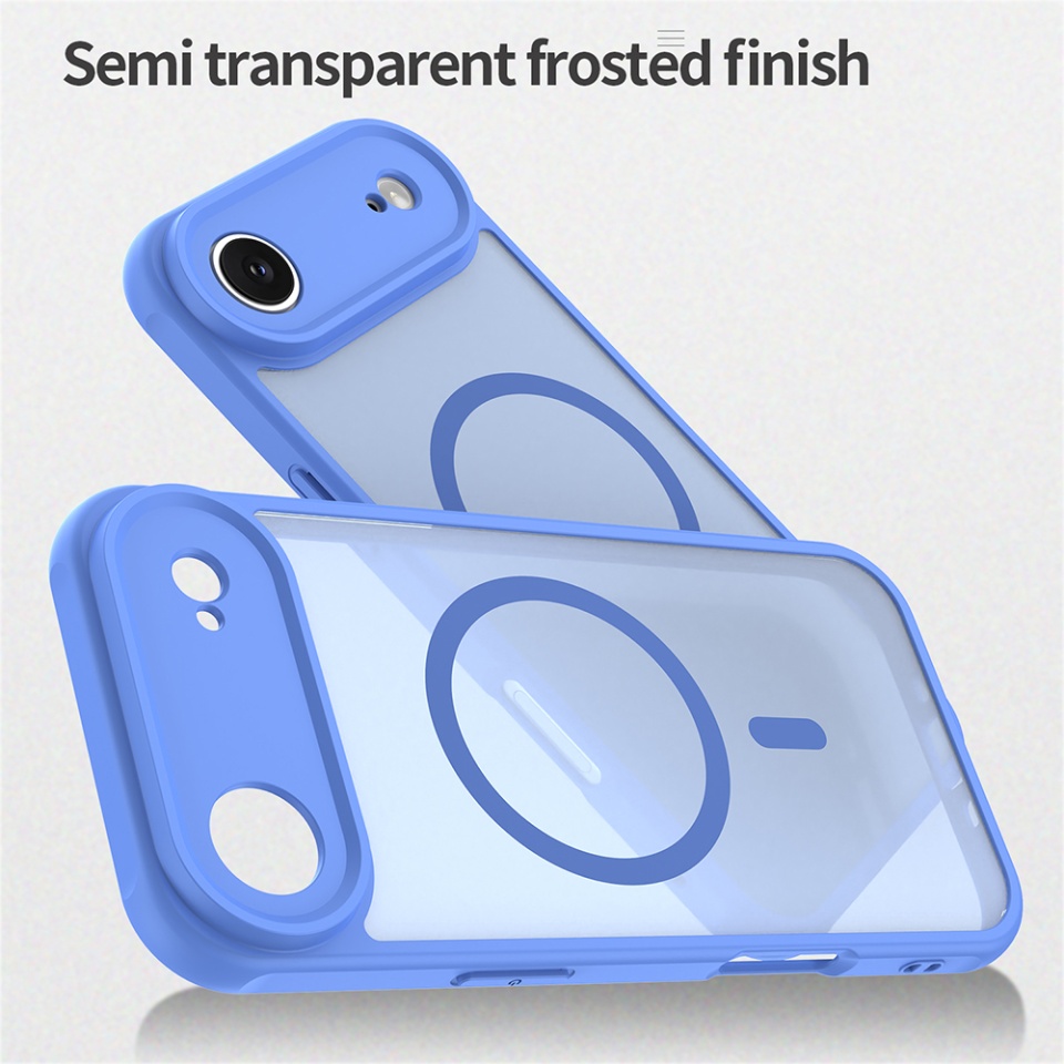 Husa pentru iPhone 17 Air, SKYDDAR INNOVATION, HaloFrost MagSafe II, Antisoc, set cu sticker, Albastru - 2 | YEO