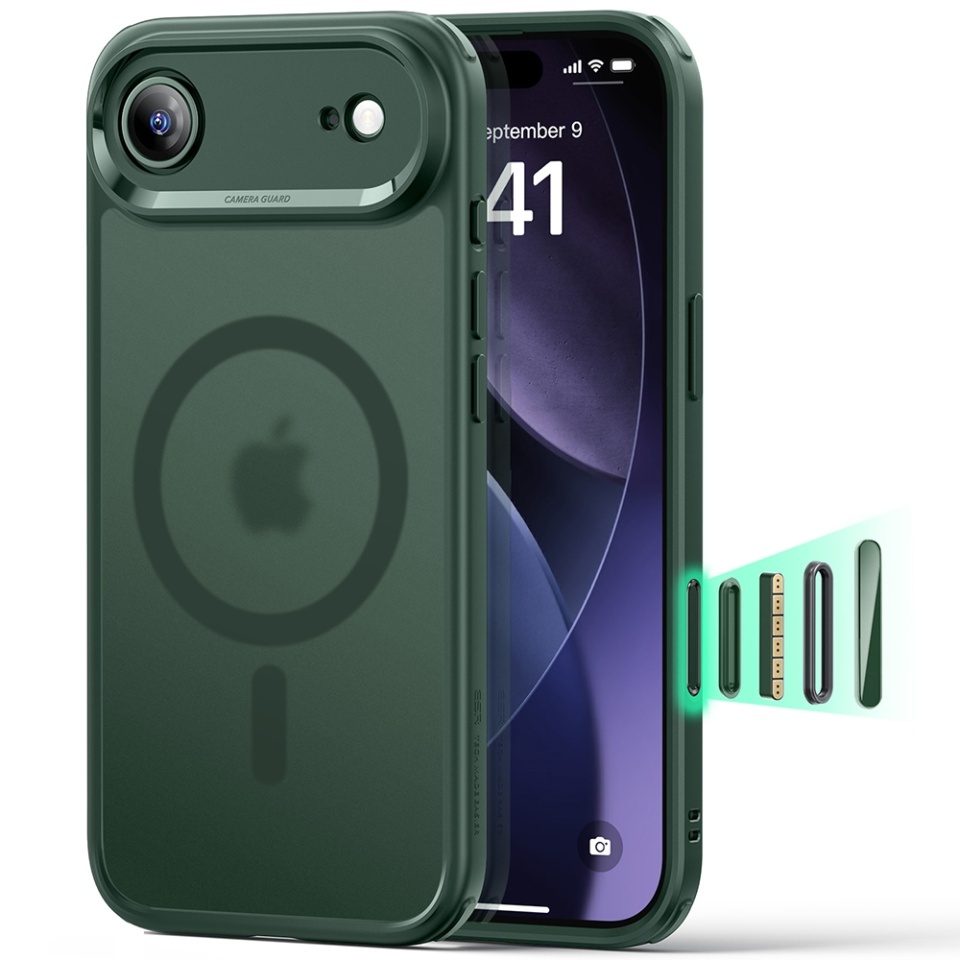 Husa pentru iPhone 17 Air, slim, ESR Classic Hybrid HaloLock, Verde