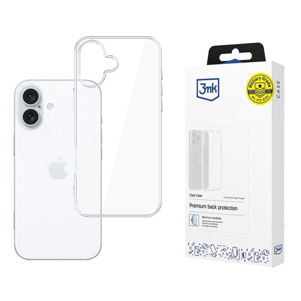 Husa pentru iPhone 17, din silicon, 3mk Clear Case, Transparent