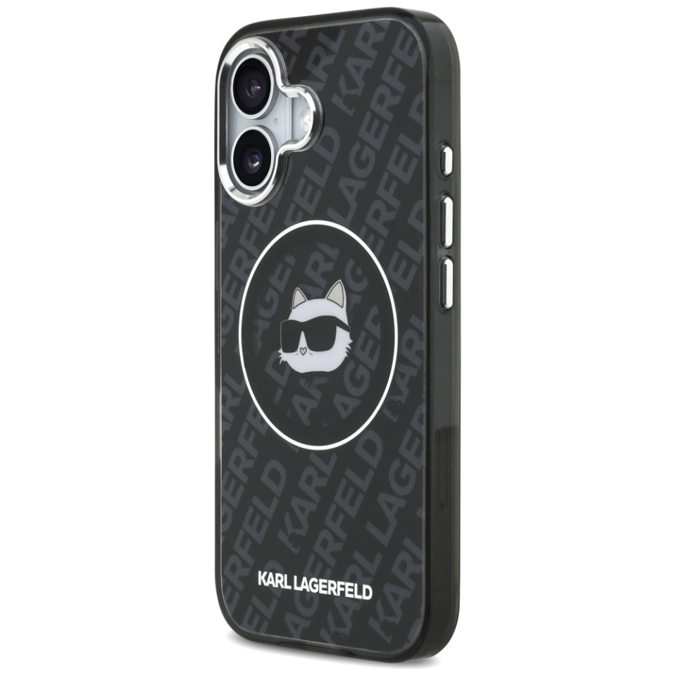 Husa pentru iPhone 17, IML Glitter K&C Heads Logo MagSafe, Clear Mono Karl&Choupette - 1 | YEO