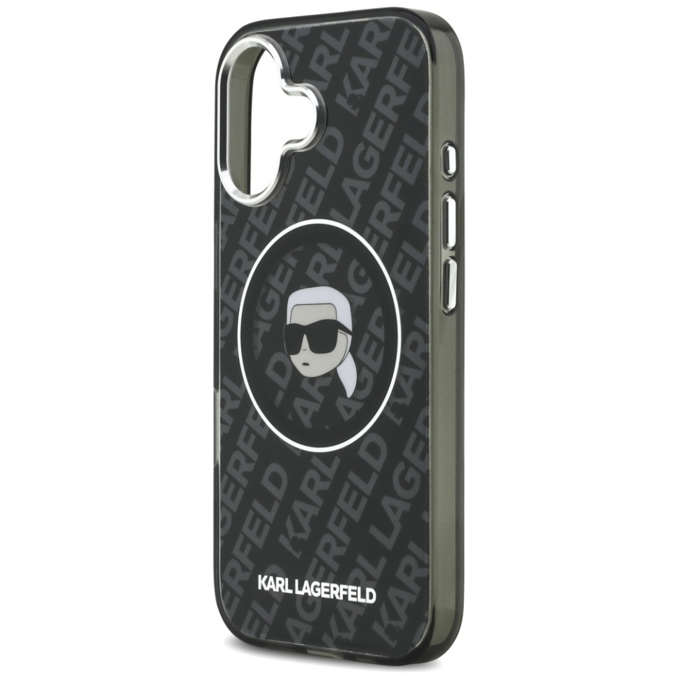 Husa pentru iPhone 17, IML Glitter K&C Heads Logo MagSafe, Clear Mono Karl&Choupette - 3 | YEO