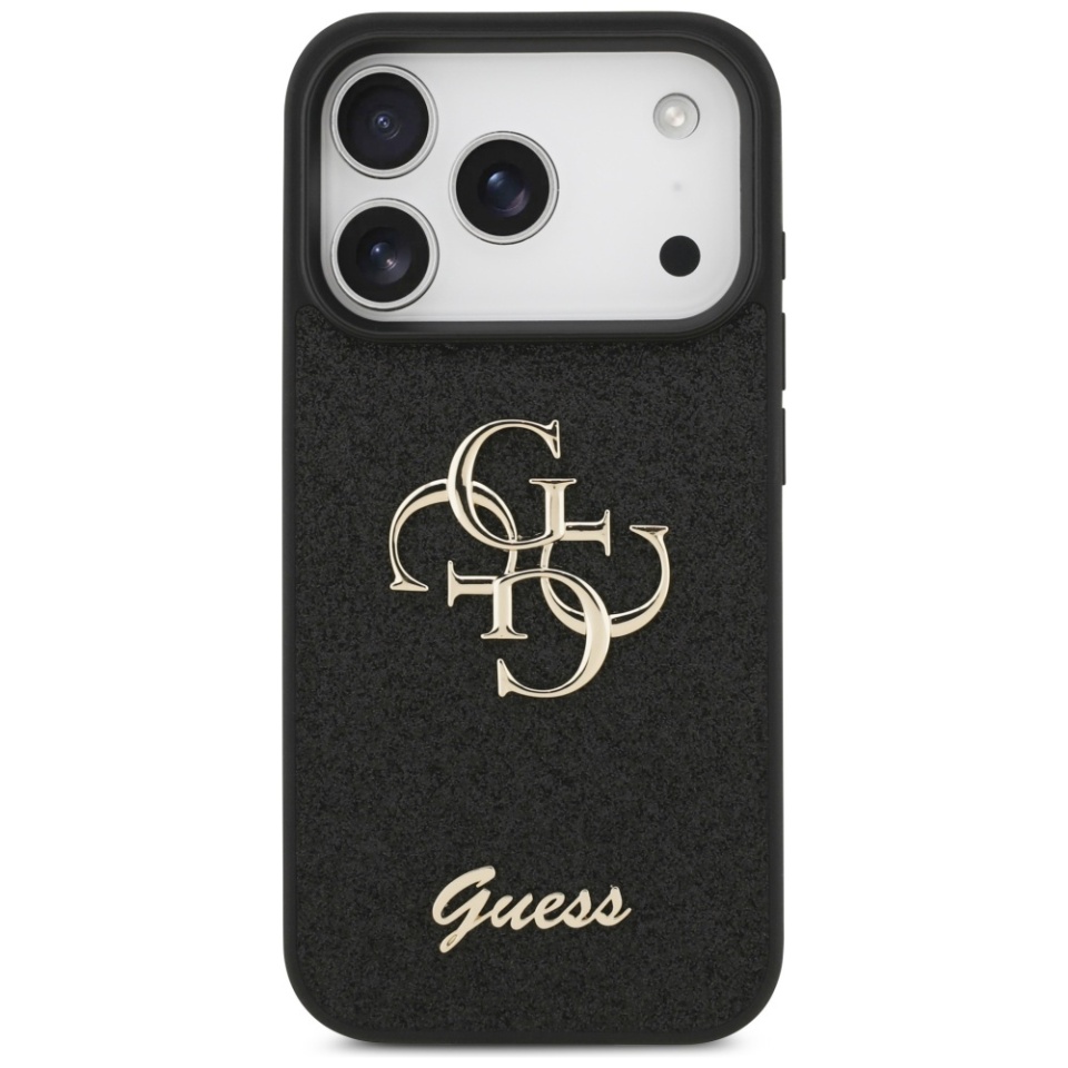 Husa pentru iPhone 17 Pro, Glitter Fixed Big 4G, Protectie Slim, Guess, Negru - 1 | YEO