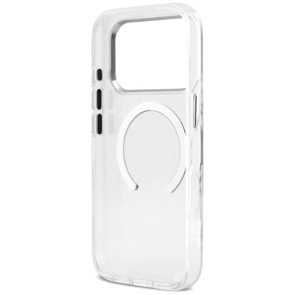 Husa pentru iPhone 17 Pro, Guess Clear MagSafe, Compatibila, Design Slim, Argintiu - 3 | YEO