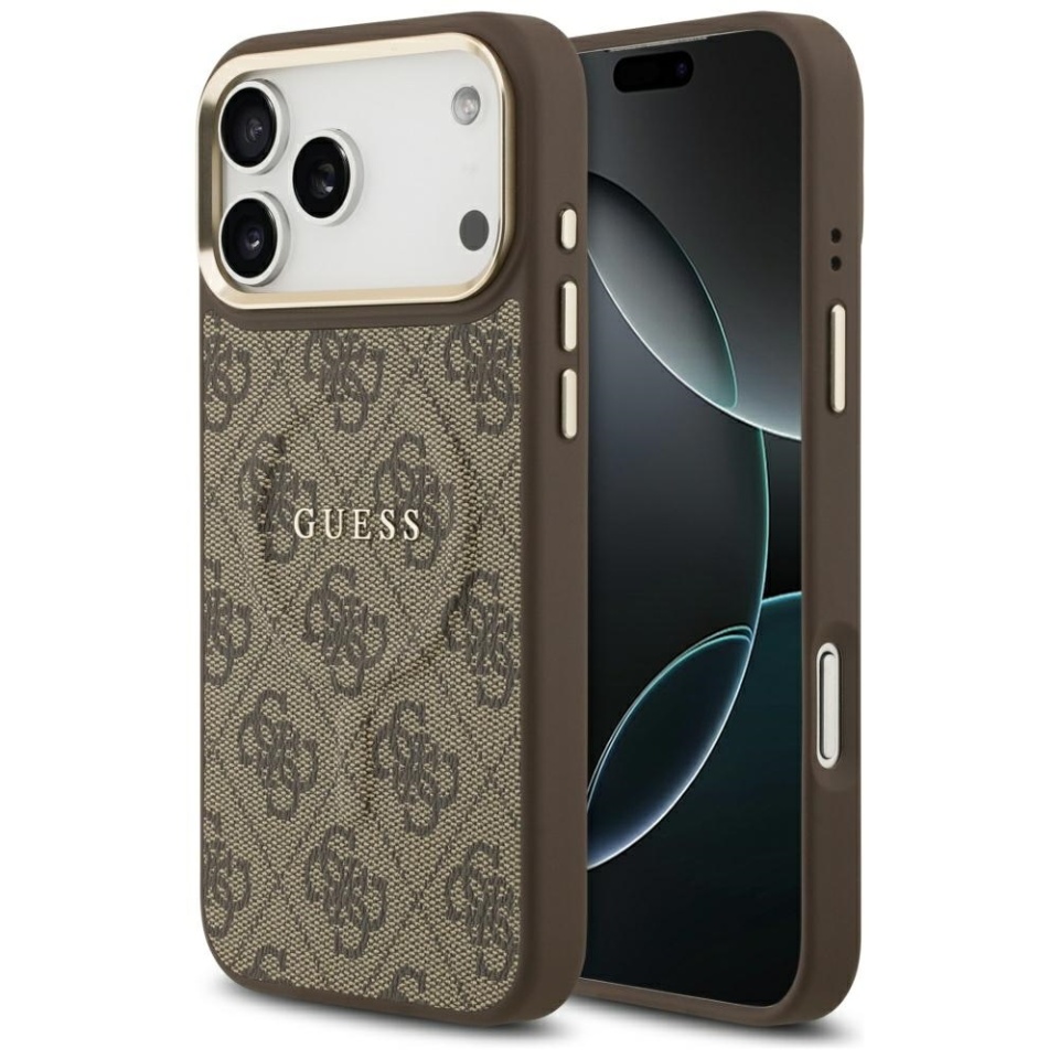 Husa pentru iPhone 17 Pro, Guess, Hardcase 4G Classic MagSafe, Maro