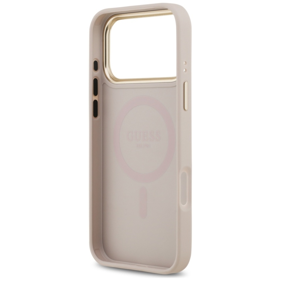 Husa pentru iPhone 17 Pro, Guess, Hardcase 4G Classic MagSafe, Roz - 3 | YEO