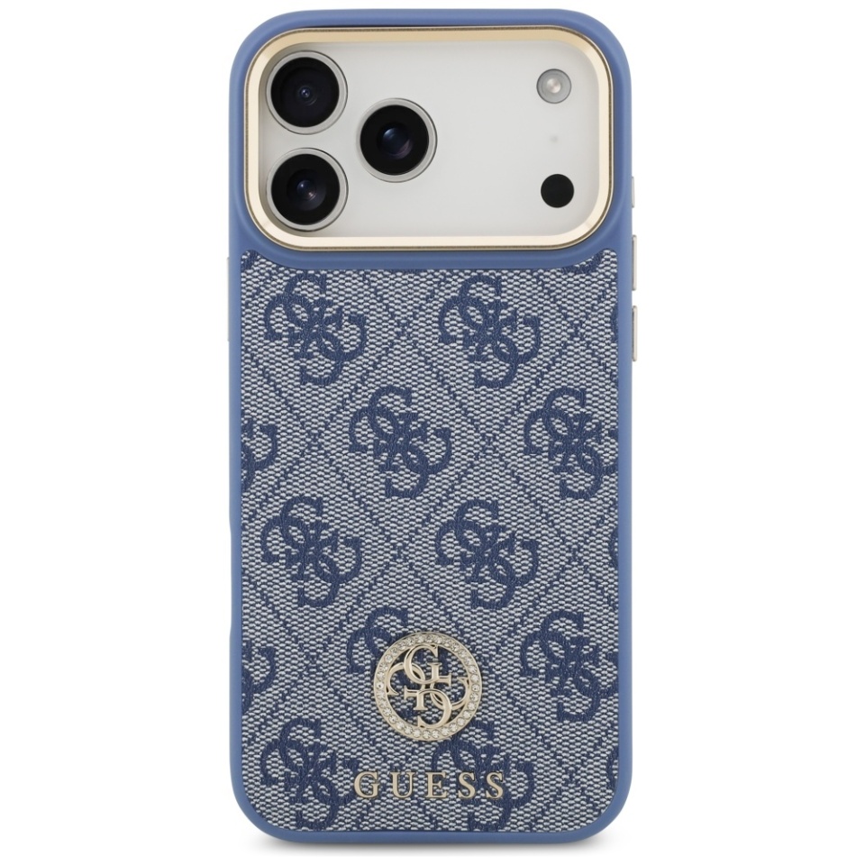 Husa pentru iPhone 17 Pro Max, 4G Strass Logo with Big Strap Metal Button MagSafe, Protectie Slim, Albastru - 1 | YEO