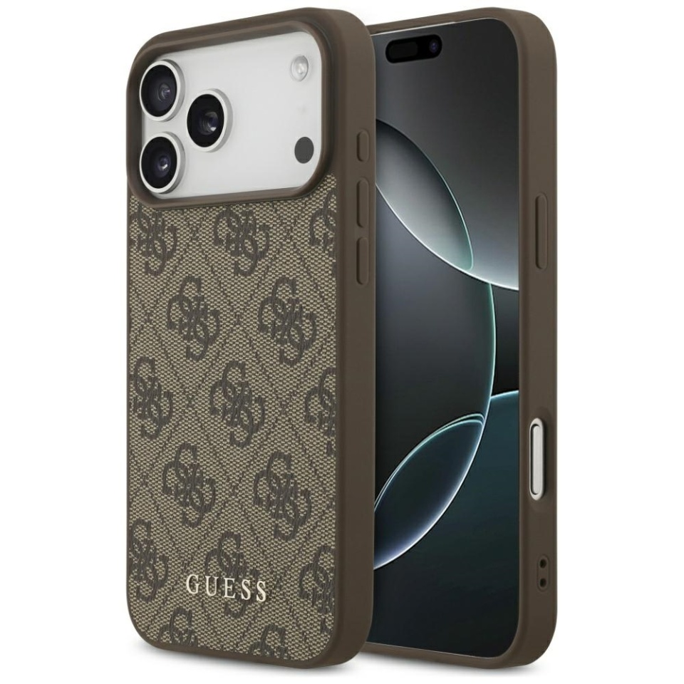 Husa pentru iPhone 17 Pro Max, Guess Hardcase 4G Classic, Maro