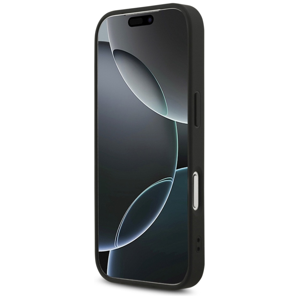 Husa pentru iPhone 17 Pro Max, Guess, Leather 4G Triangle Strass, Negru - 2 | YEO