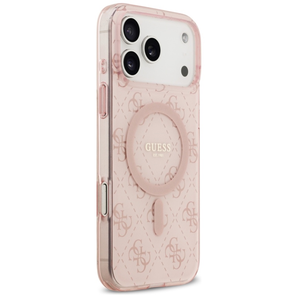Husa pentru iPhone 17 Pro Max, IML 4G Background MagSafe, Guess, Roz - 2 | YEO