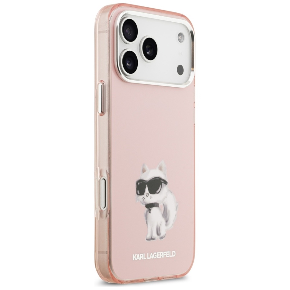 Husa pentru iPhone 17 Pro Max, IML Glitter K&C Heads Logo MagSafe, Clear Mono Karl&Choupette - 2 | YEO