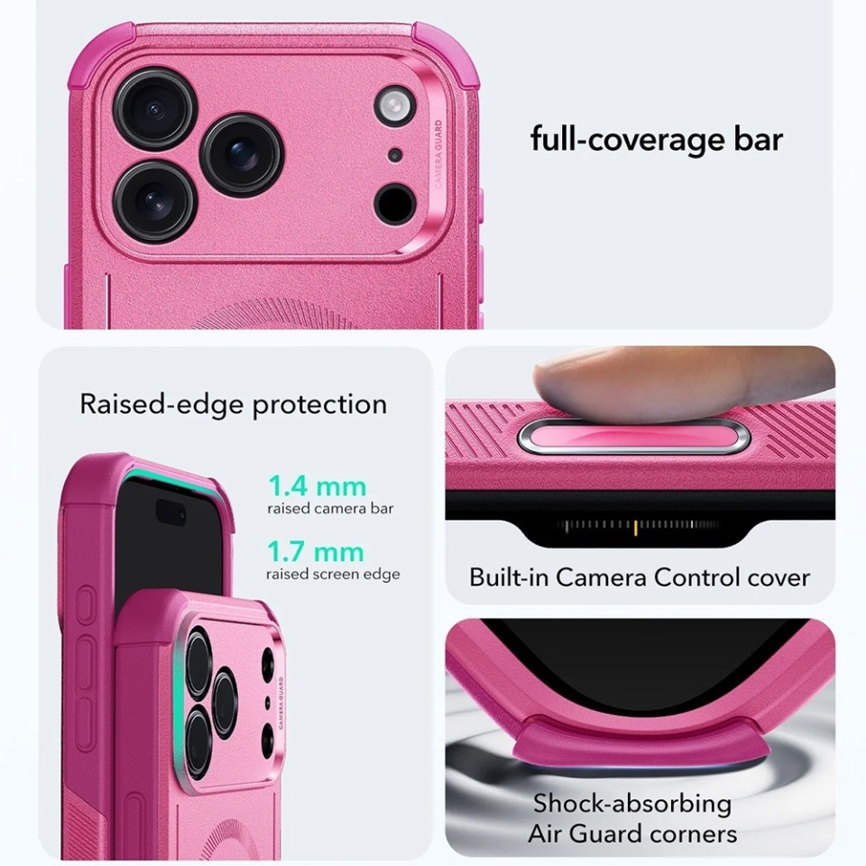 Husa pentru iPhone 17 Pro Max, Magsafe, ESR Cyber Halolock, Roz - 3 | YEO