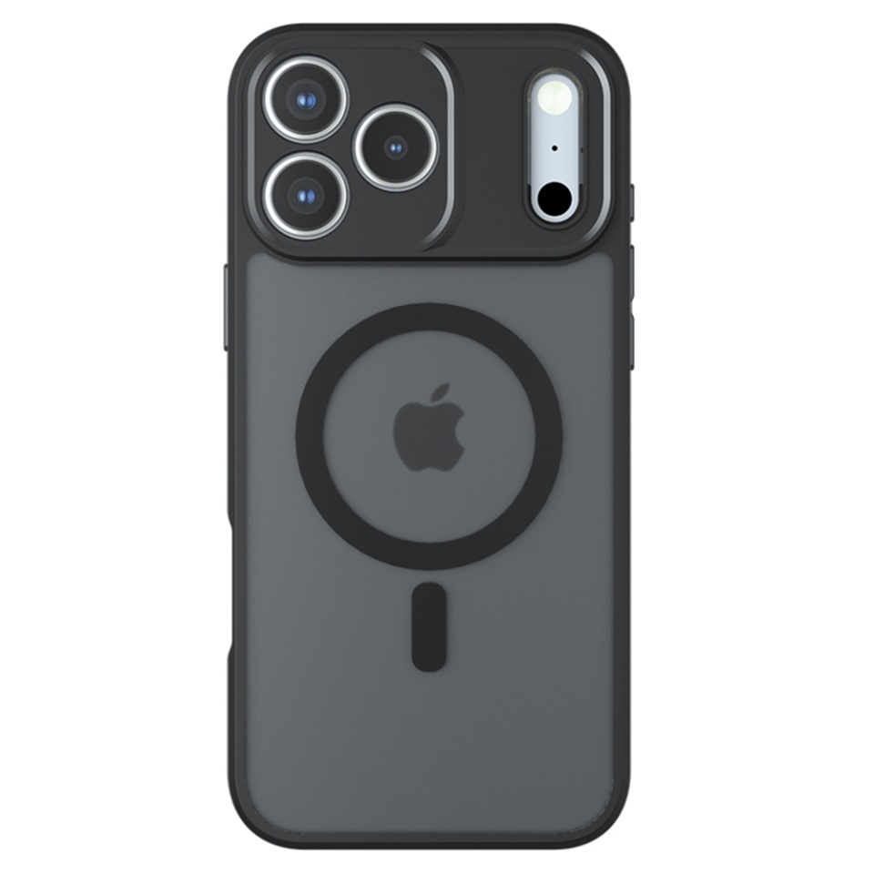 Husa pentru iPhone 17 Pro Max, SKYDDAR INNOVATION, PureFrost MagSafe, AntiSoc, set cu sticker, Negru frost - 1 | YEO