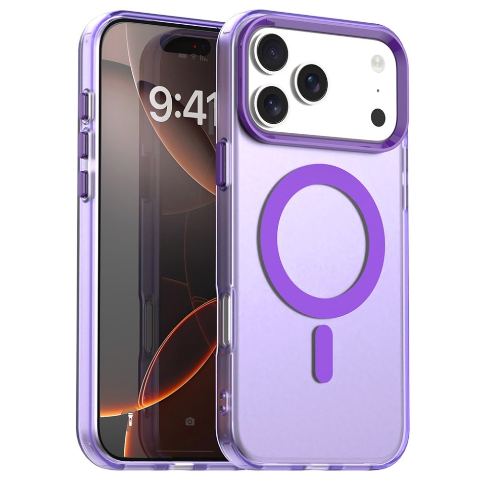 Husa pentru iPhone 17 Pro Max, SKYDDAR INOVATION, CandyCase, Magsafe, set cu sticker, Mov