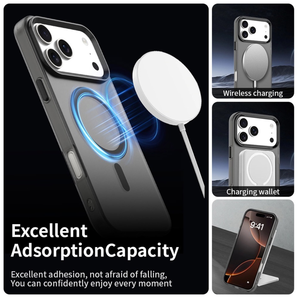 Husa pentru iPhone 17 Pro Max, SKYDDAR INOVATION, CandyCase, Magsafe, set cu sticker, Negru - 2 | YEO