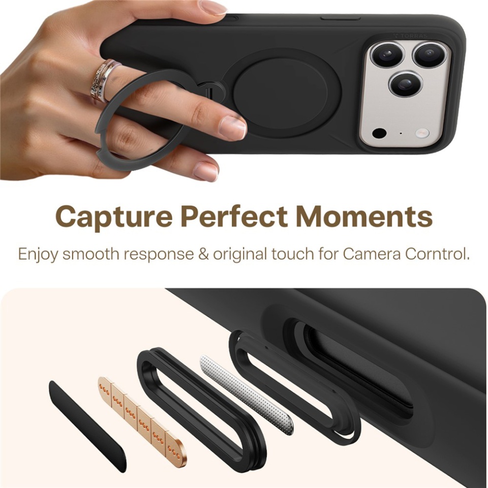 Husa pentru iPhone 17 Pro Max, Torras QPRO Silicone, Negru - 2 | YEO