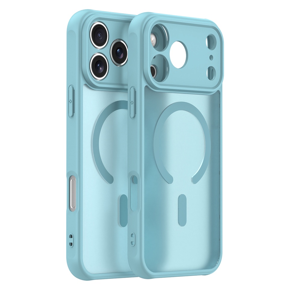 Husa pentru iPhone 17 Pro, SKYDDAR INNOVATION, HaloFrost MagSafe II, Antisoc, set cu sticker, Verde menta