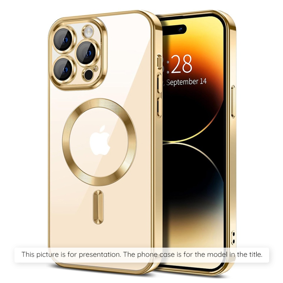 Husa pentru iPhone 17, SKYDDAR INNOVATION, Luxury Shield Magsafe, Protectie Antisoc, set cu sticker, Auriu
