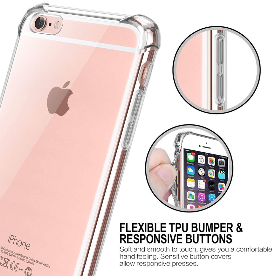 Husa pentru iPhone 6 Plus/ 6s Plus , SKYDDAR INNOVATION, Shockproof Clear din Silicon Slim, Transparenta, set cu sticker - 1 | YEO