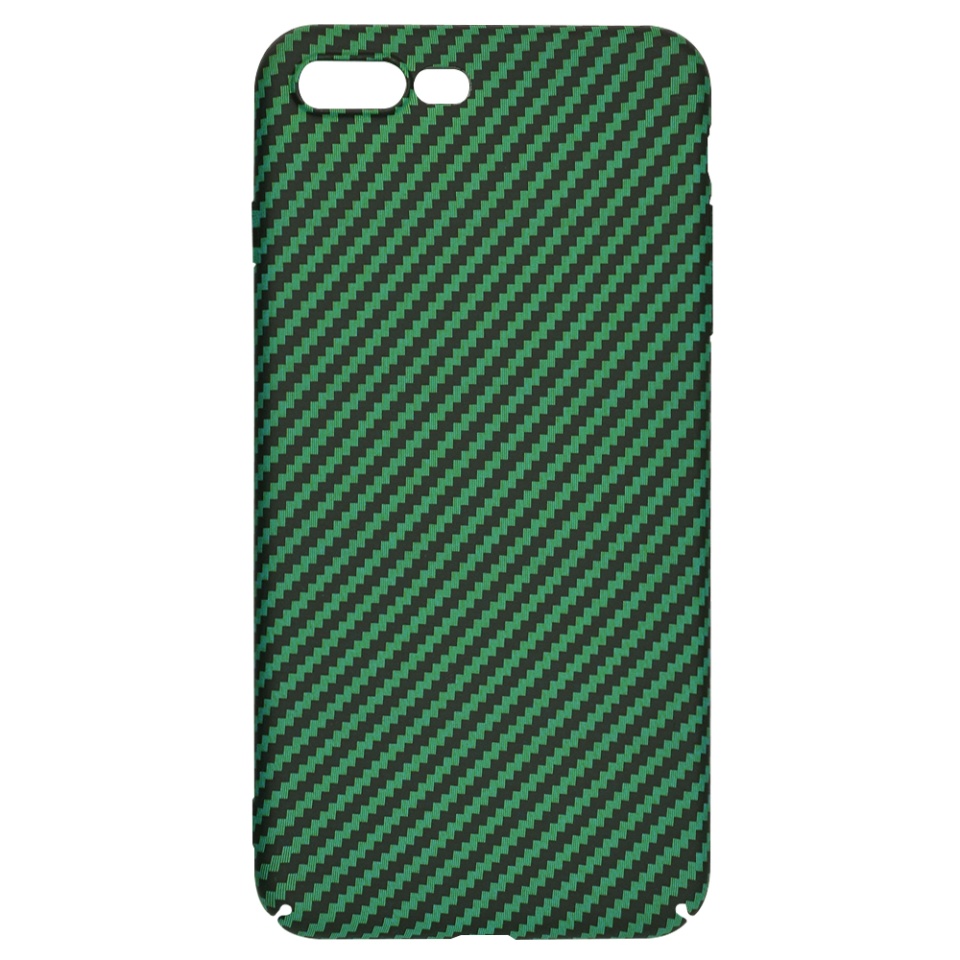 Husa pentru iPhone 8 Plus / 7 Plus, Finisaj Premium cu Textura de Carbon, Design Elegant, SKDR CarbonFlex - Verde - 3 | YEO