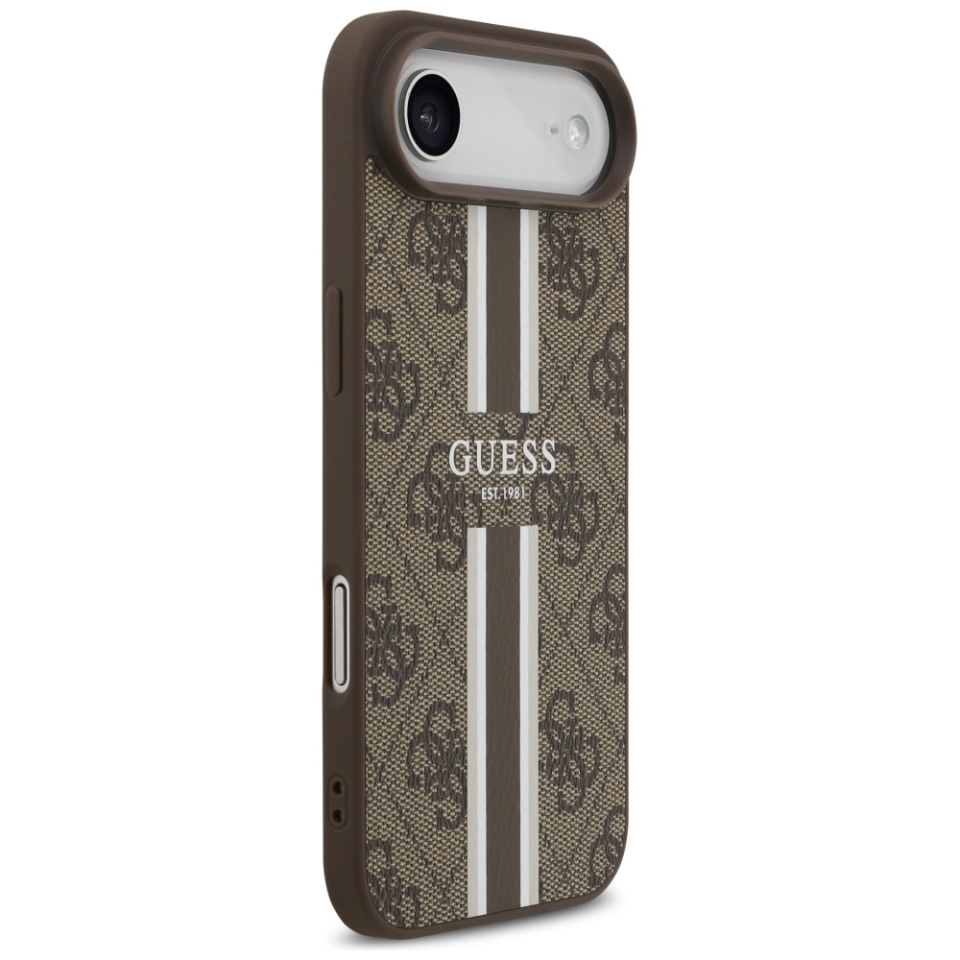 Husa pentru iPhone Air, Guess Printed Stripes MagSafe, Maro - 3 | YEO