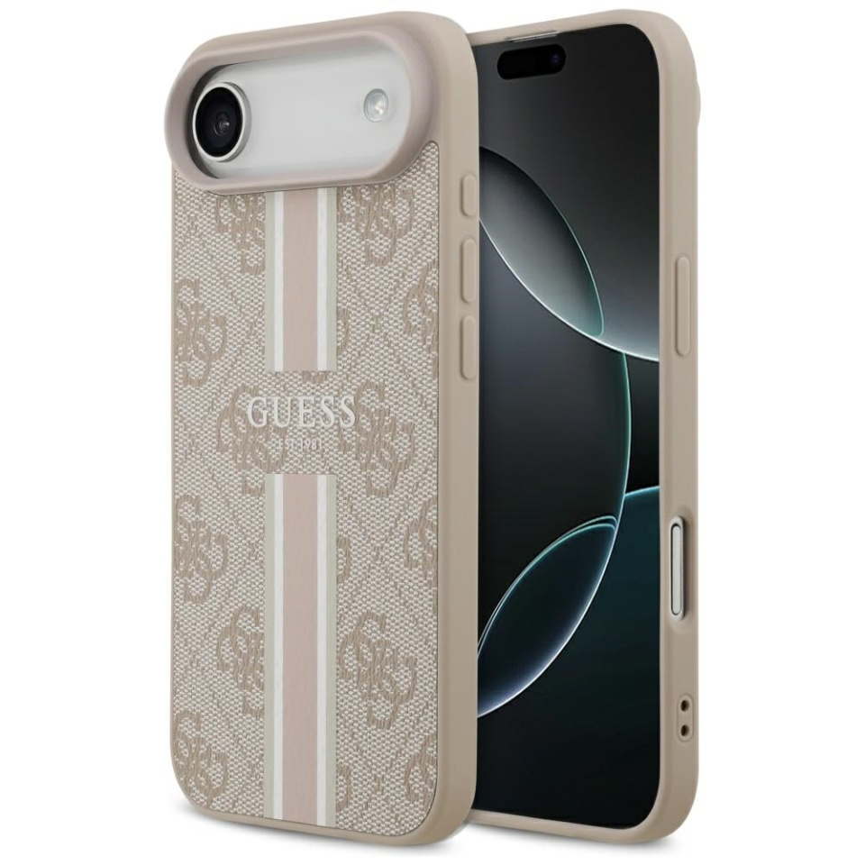 Husa pentru iPhone Air, Guess Printed Stripes MagSafe, Roz