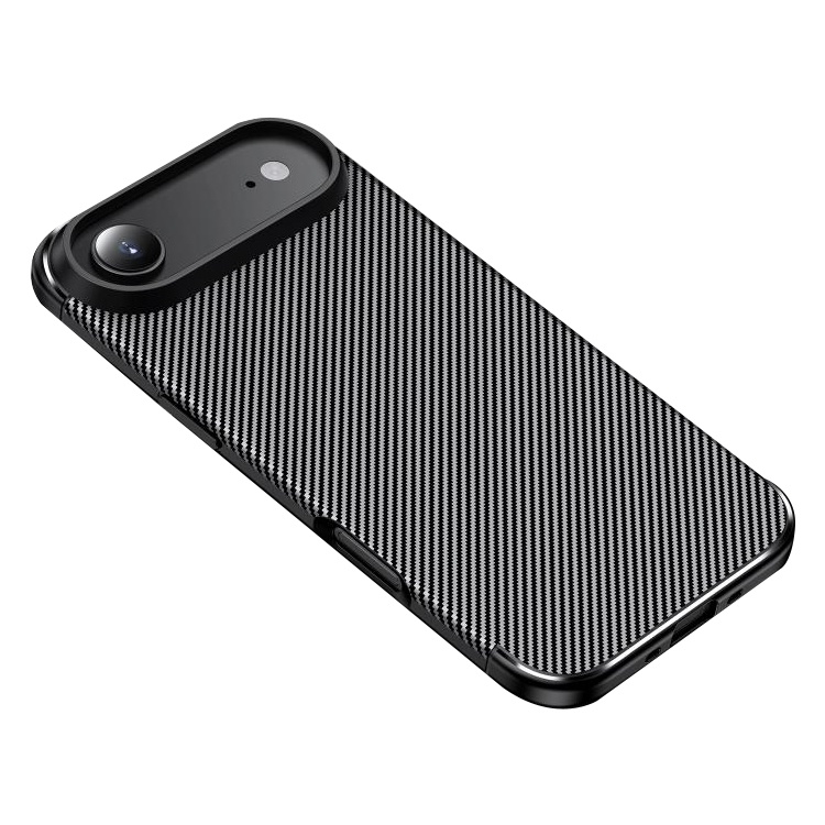 Husa pentru iPhone Air, SKYDDAR INNOVATION, CarbonFiber, Antisoc, set cu sticker, Negru